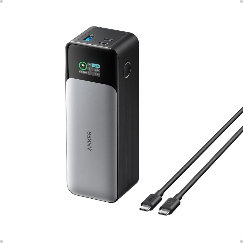 737 Power Bank, 140W 24,000mAh 3-Port Laptop Charger, Smart Display — Anker for best power bank