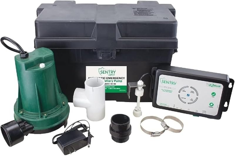Basement Sentry by Zoeller STBB200 Battery Backup Sump Pump System Plus 45 GPM, Green — sump pump backup replacement