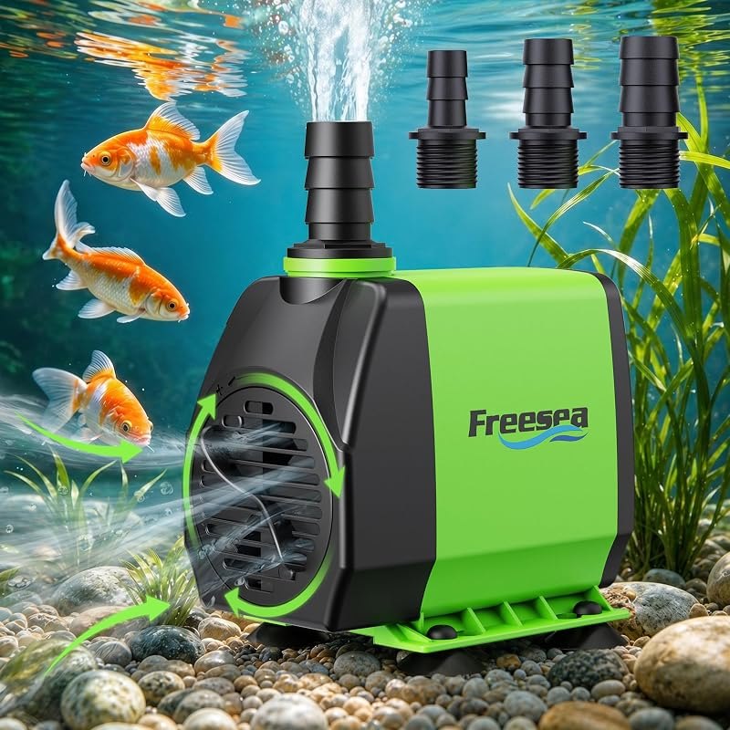 FREESEA 800GPH Small Pond Pump: Circulate 500-1200 Gallon Pond in 1-2 Hours — pond-pump-no-leak for pond pump under 30