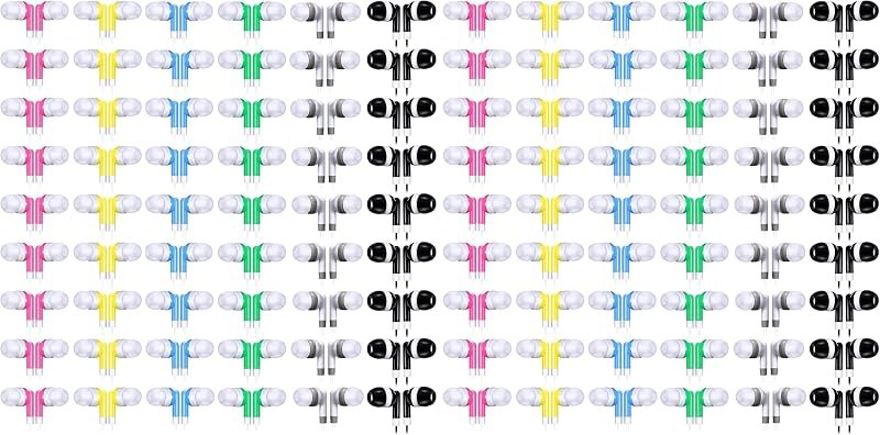 Konohan 60 Pack Wired Earbuds Bulk with 3.5mm Jack, Colorful — Earbuds, headphones, and speakers wo for earbuds