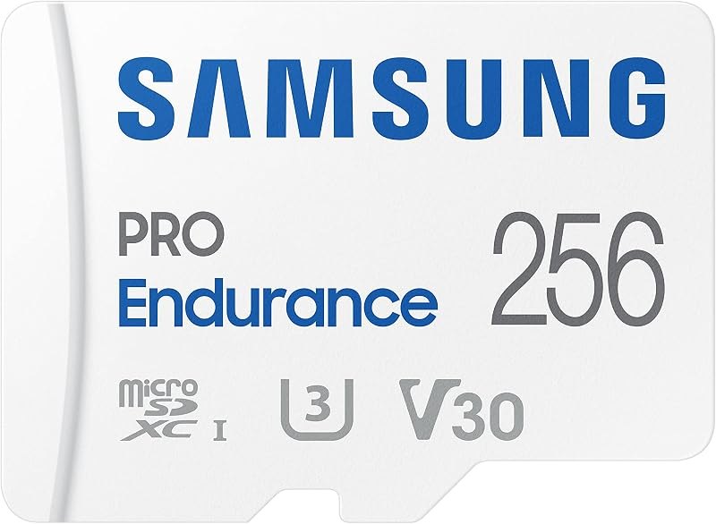Samsung PRO Endurance 256GB microSDXC Memory Card with Adapter — high endurance for best microSD card travel compact