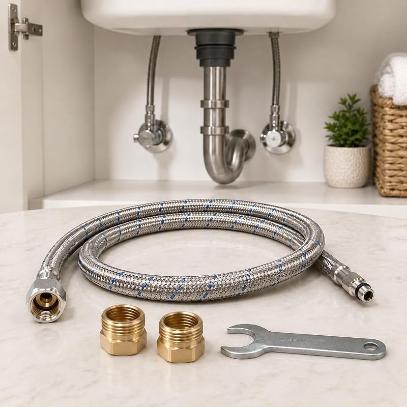 KLABB 32-Inch Stainless Steel Braided Faucet Supply Line — braided supply line replacement for braided supply line