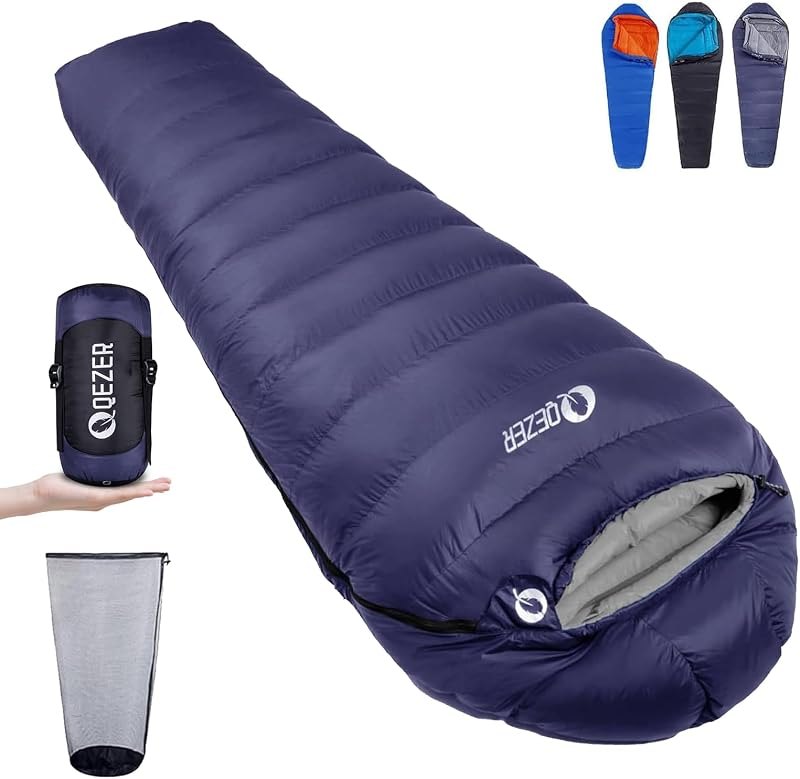 Down Mummy Sleeping Bag for Adults, 600 Fill Power Backpacking — sleeping bag for best sleeping pad camping best rated