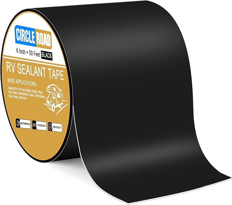 Butyl Sealant Waterproof Tape, RV Roof Repair Tape Black 6 Inch X 50 Feet — roof leak tape no leak for roof leak tape