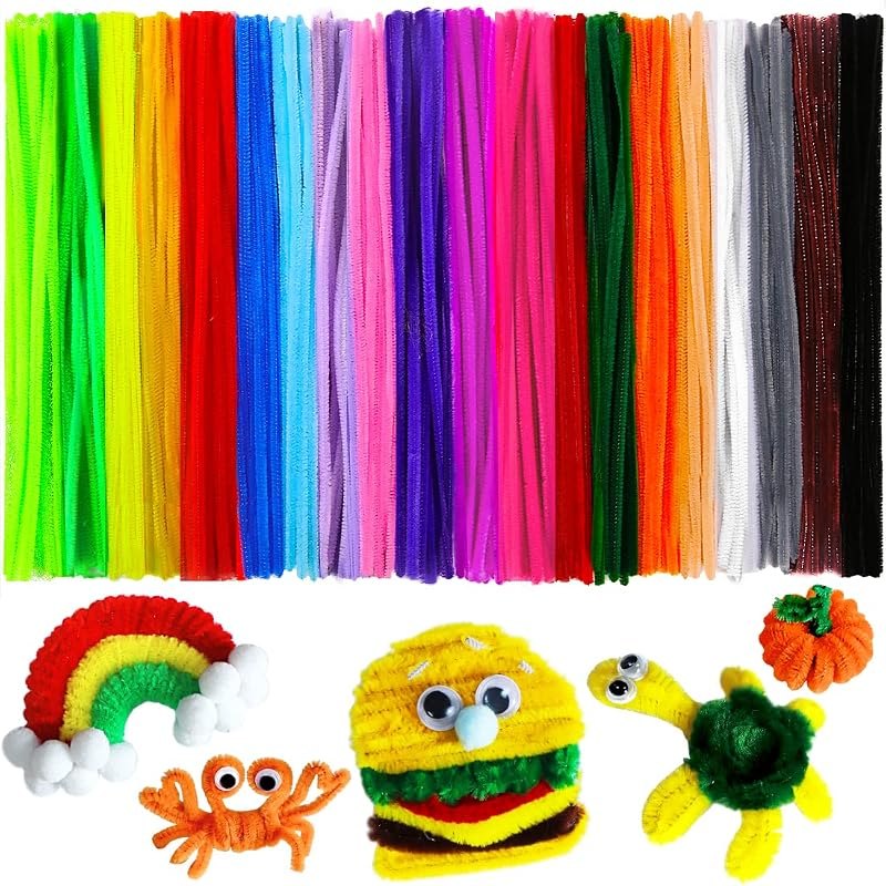 IOOLEEM 200pcs 20colors, Pipe Cleaners Multi-Colored Chenille Stems Bulk — Craft for craft