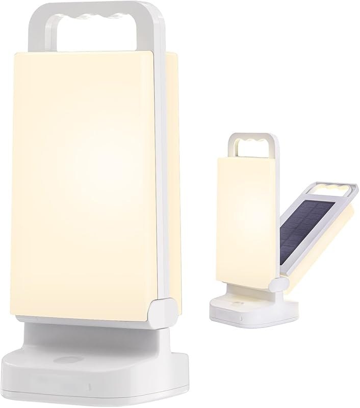 Solar Camping Lantern, Rechargeable Battery Powered Camping Light 6000mAh Up to 80HRS Lasting, Dimmable Night Lamp