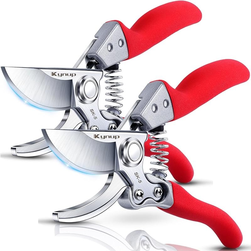 Kynup 2Packs Pruning Shears for Gardening, Garden Shears Scissors Heavy Duty, Bypass Pruner Hand Shears, Tree Trimmers