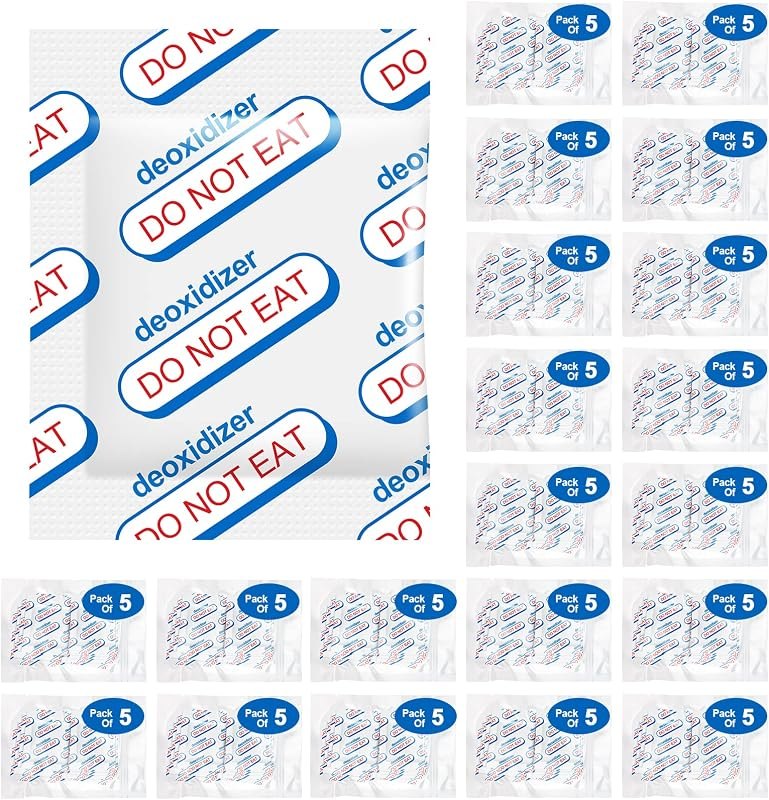 400cc Oxygen Absorbers for Food Storage - 100 Count (20x Packs of 5) - for Long Term Food Storage & Survival, Mylar