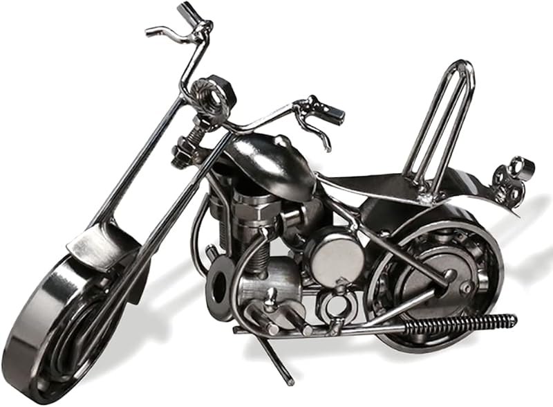 Maigendoo Motorcycle Model Motor Decor Art Vintage Metal Motorbike Gifts for Cyclists Home Desktop Decoration