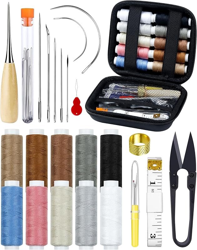 Upholstery Repair Sewing Kit, Heavy Duty Sewing Kit with Sewing Awl, 47PCS — Craft heavy duty for craft kit