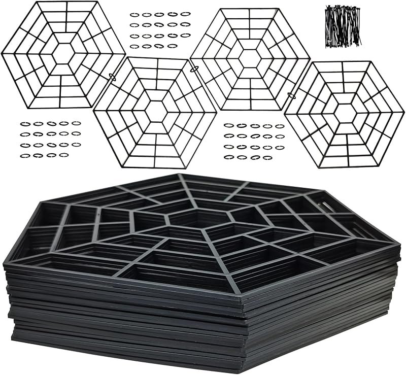 MAITER Pond Netting Floating Guard Protect Fish Koi (20 Pack, 10.6" x 12", Black Hexagon) — pond-netting-pack for pond