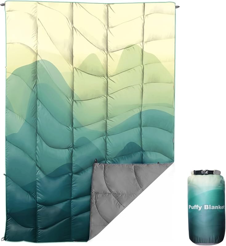 Outdoor Puffy Camping Blanket, Large Outdoor Blanket Waterproof, 55*79'' — blanket for best sleeping pad camping under