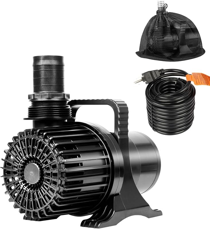 OYO WATER Submersible Water Pump, 9300 GPH Pond Pump for Outdoor Ponds 32.8ft Long Power Cord, Barrier Filter Bag