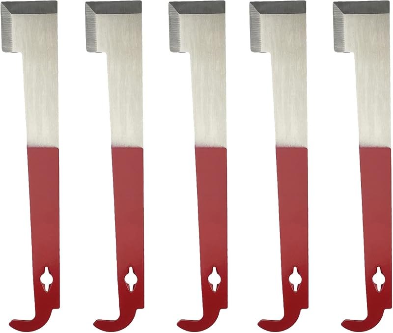 5 Pack Steel J Hook Bee Hive Tool Frame Lifter and Scraper for Beekeepers