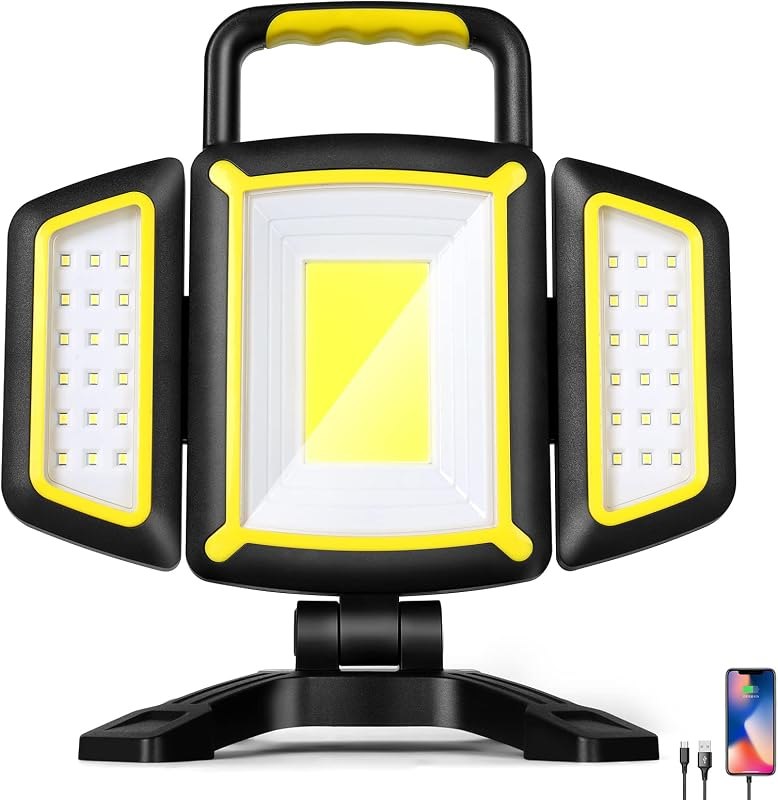 YZONI 3000LM Rechargeable LED Work Light, Magnetic Portable Shop Light — work light for best camping lantern under 40