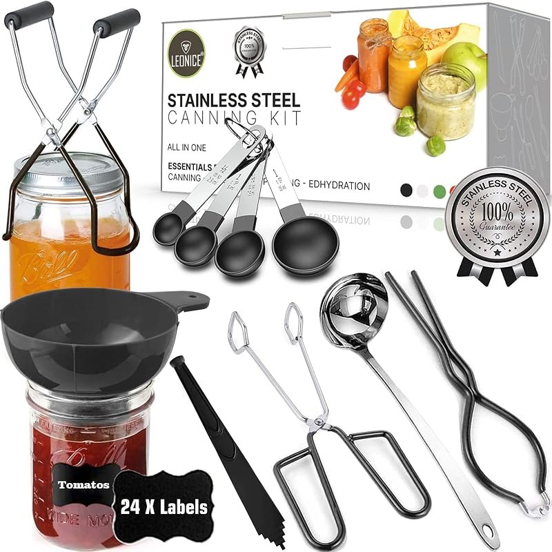 LEONICE Canning Supplies,Home Canning Starter kit for Beginner Full Set — best Lids, funnels, and canner racks for