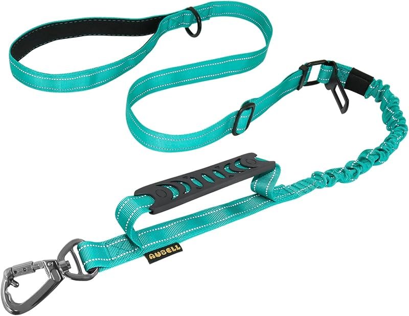AUBELL Tactical Dog Leash Heavy Duty,4-6ft No Pull Bungee Leash,Teal — leash for best dog accessories under 40