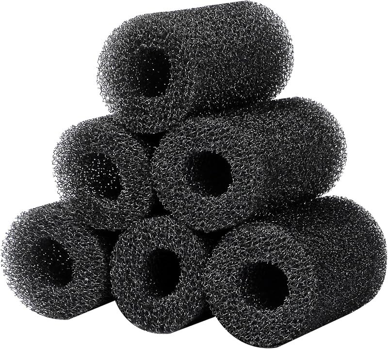 AQUANEAT 6-Pack Pre-Filter Sponge for Aquarium Shrimp Fry Fish Tank Filter 0.6” Intake, Replacement Foam Cover —