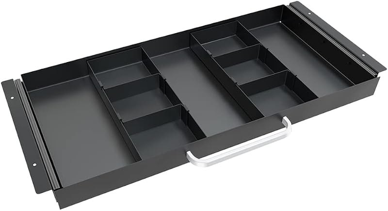 GOME Large Size Under Desk Slide out Pencil Drawer with Adjustable Space Divider Design for Storing Pencil and Office