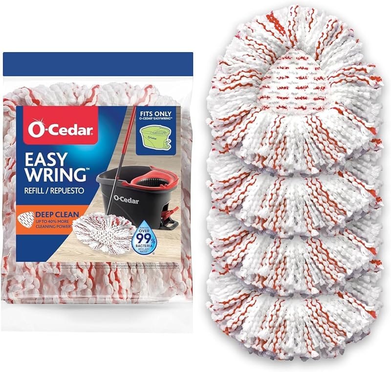 O-Cedar EasyWring Deep Clean Refill (4-Pack) — spin mop refill heavy duty for spin mop refill