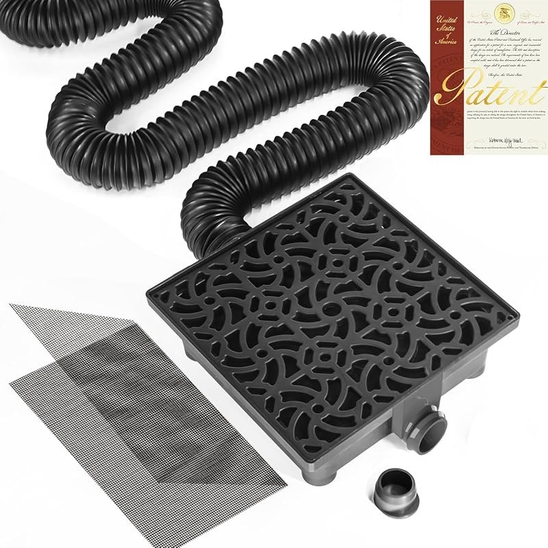 NAACOO Gutter Downspout Extensions, 12 x 12in Catch Basin — french drain kit for downspout extender
