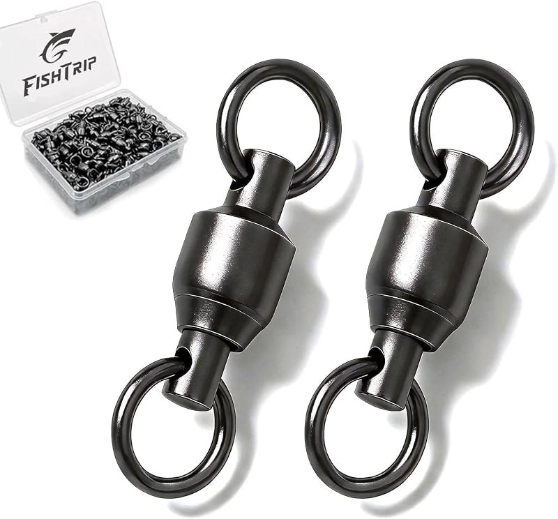 FishTrip 30/50 Pack Ball Bearing Fishing Swivels for Saltwater Freshwater — fishing swivels amazon for fishing swivels
