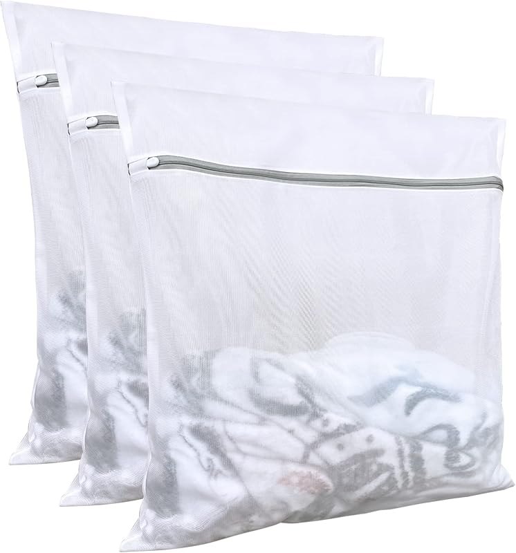 Lingerie bags for laundry(3Pcs,24 X 24inch),large mesh laundry bags,Delicates Bags for Washing Machine — mesh laundry