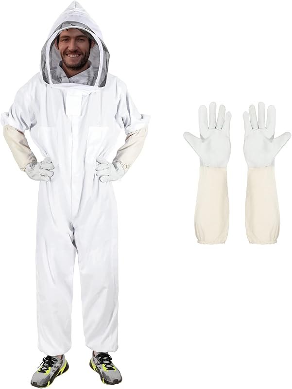 Bee Suit Beekeeper Suit with Beekeeping Gloves & Veil XL — bee suit with veil amazon for bee suit with veil under 30