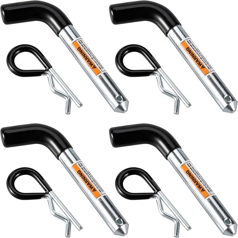 TOPSHINE Trailer Hitch Pin & Clip 4 Pack, 5/8 Inch Diameter Fit 2" Receiver — hitch-pin-clip-heavy-duty for tractor