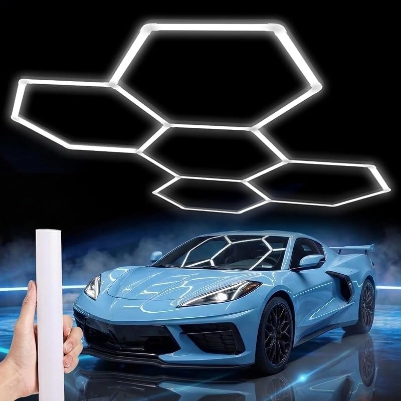 LZHOME Hexagon 5000K LED Garage Lights: 25 Pack Updated 1.31-inch Wider Size,26300LM Super Bright Hex Lighting Ceiling