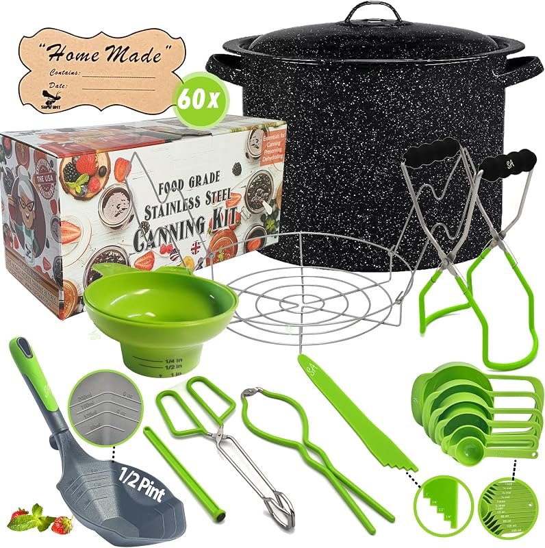Canning Supplies-24 Qt. Water Bath Canning Pot with Rack & Lid -Starter Kits Set for Beginners - Stainless Steel Water
