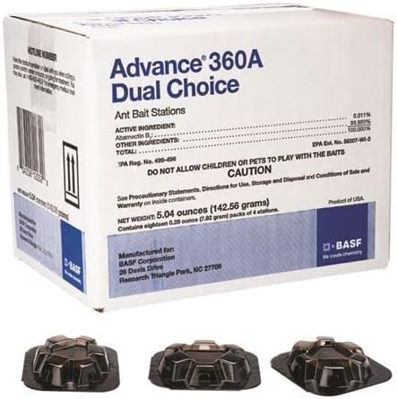 BASF Advance 360A Dual Choice Ant Bait Stations with 2 Bait Matrices, Kills Pharaoh Ants, Argentine Ants & Household