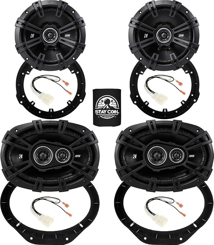 KICKER Front and Rear Door 6.5 & 6x9 Speakers Kit for Ford F-150 2015-2024 Upgrade Kit - 2 Pairs of DS Series 6 1/2