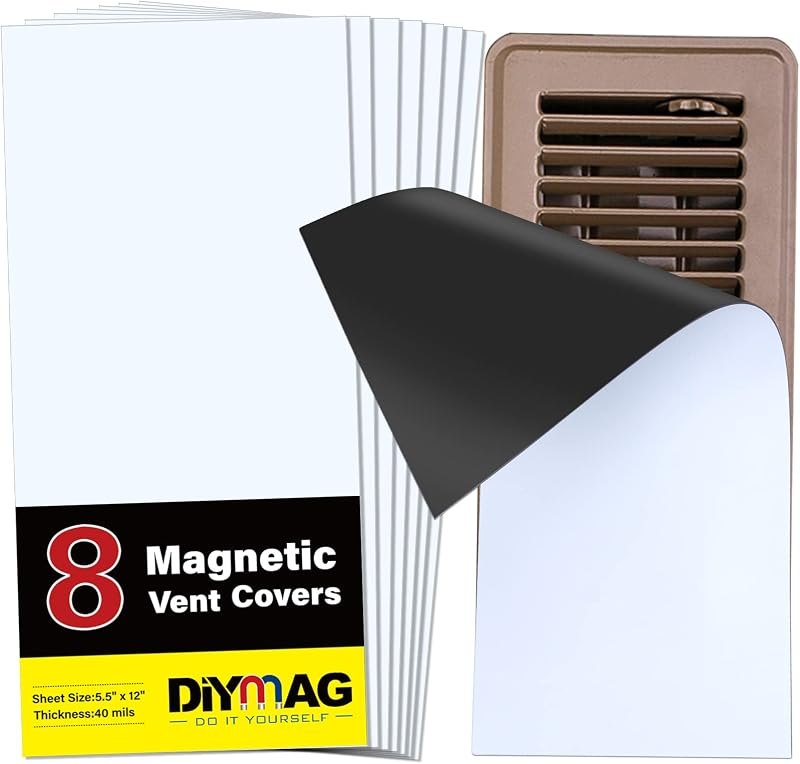 DIYMAG Magnetic Vent Covers-5.5" x 12",8 Pack — magnetic vent cover for register booster fan