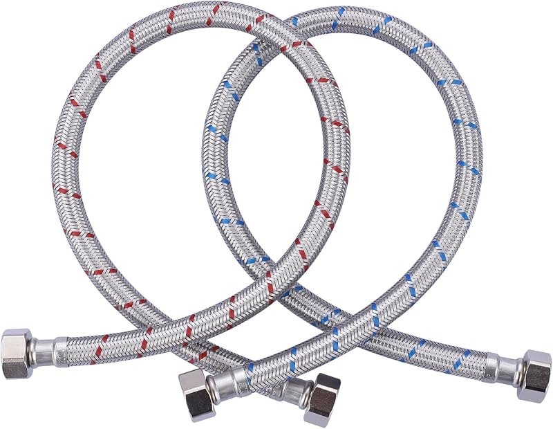 ARCORA 30 Inch Length Faucet Hose 1/2” to 1/2”, Braided Stainless Steel cUPC Supply Lines 1/2 Inch FIP x 1/2 Inch FIP