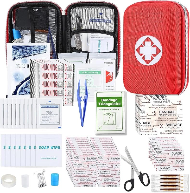 First Aid Kit 276PCS Car Home Camping Essentials Red Emergency Kit AMORNING — Amazon Services pack for services kit