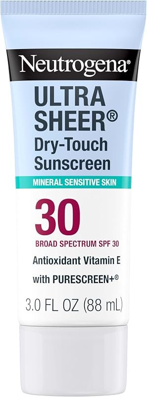 Neutrogena Ultra Sheer Dry-Touch Mineral Sunscreen SPF 30, 3 fl oz — mineral sunscreen face no leak for mineral