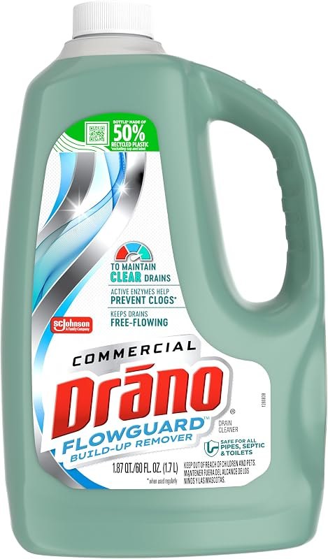 Drano FlowGuard Build-Up Remover, Active Enzyme Drain Cleaner, 60 oz 1-Pack