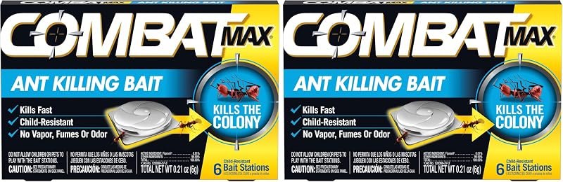 Combat Max Ant Killing Bait Stations, Indoor and Outdoor Use, 6 Count, (Pack of 2) — ant bait stations pack for ant