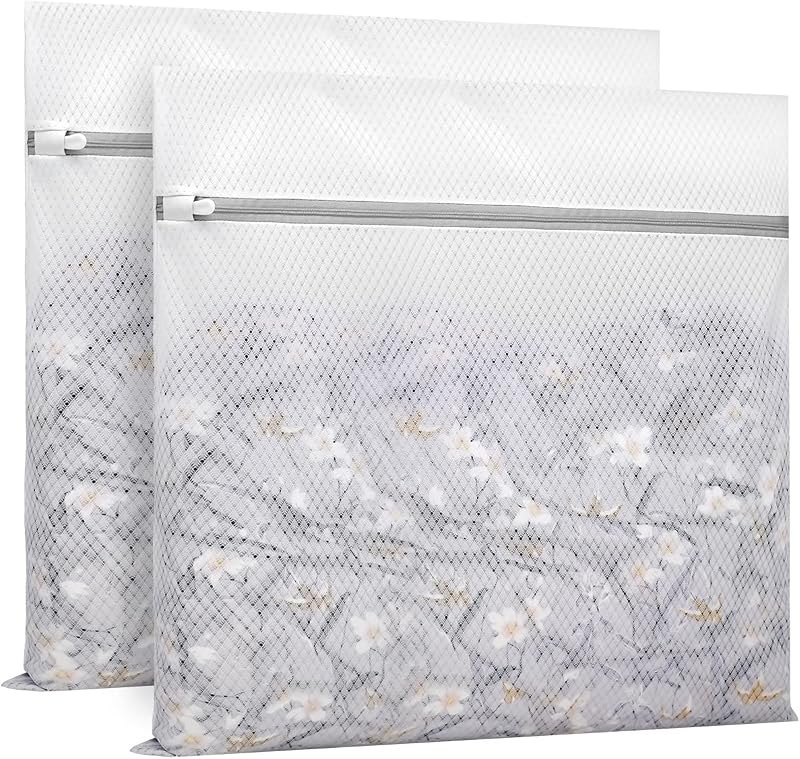Muchfun 2Pcs Durable Diamond Mesh Laundry Bags for Delicates 24 x 24 Inches — mesh laundry bag pack for mesh laundry