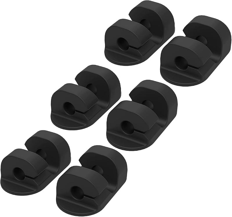 Scosche CMAA2-6PKRP 6 Pack Adhesive Cable Management Clip Kit, Cord Organizer, Wire Holder for Desk, Nightstand, Phone