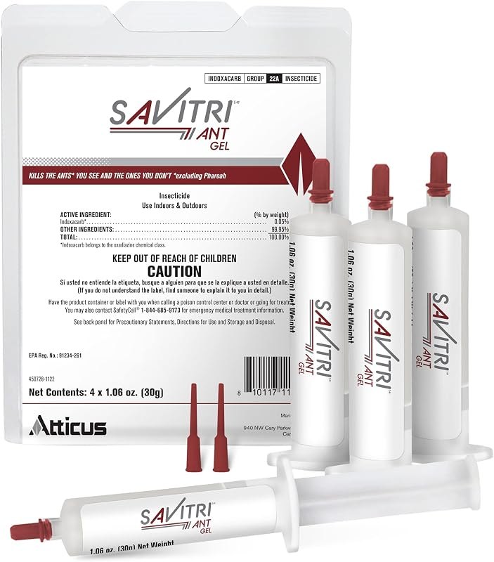 Atticus Savitri Ant Gel Bait (4 x 30 Grams) - Indoor and Outdoor Ant Killer — outdoor ant bait for ant bait stations