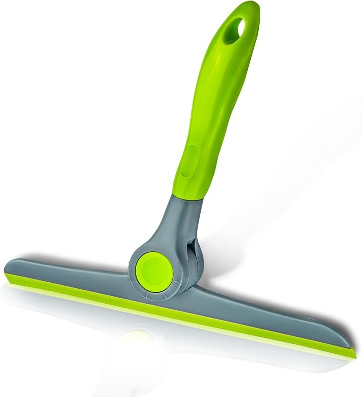 DSV Standard 10" Heavy Duty Green, Grey Window Cleaning Squeegee, Handheld Squeegee for Glass Doors, Windows, Car