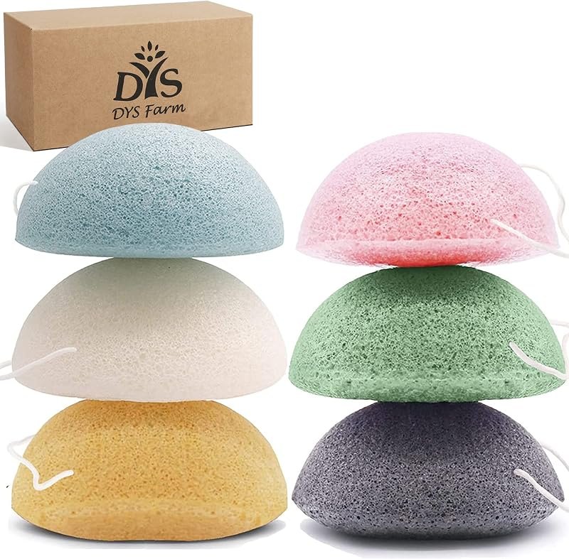 Konjac Face Sponges for Cleansing and Exfoliating, Konjac Facial Sponges for Washing Cleaning Face Body with Activated