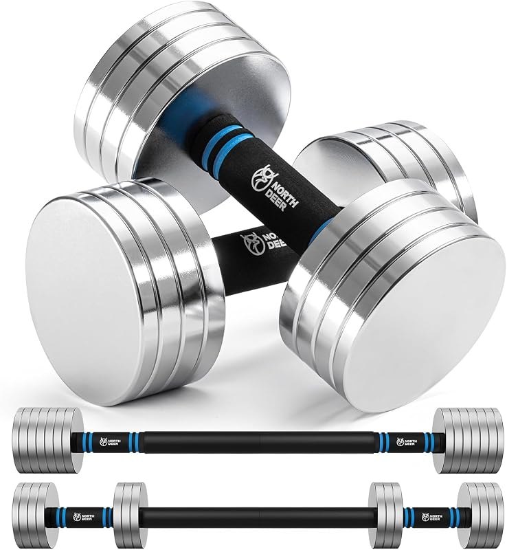 Northdeer V2.0 Upgraded Adjustable Steel Dumbbells 40LB / 60LB — dumbbells for best home gym equipment under 40