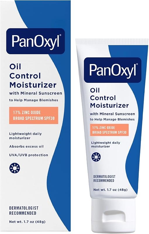 PanOxyl Oil Control Moisturizer, 17% Zinc Oxide, SPF 30, 1.7 oz — oil free moisturizer acne for non comedogenic