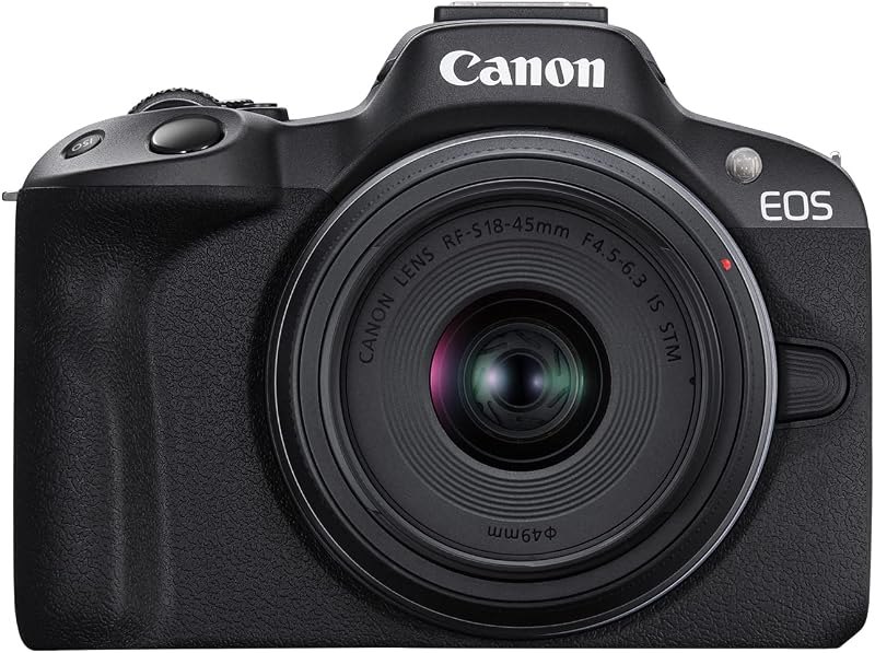 EOS R50 Mirrorless Camera RF-S18-45mm F4.5-6.3 is STM Lens Kit, 24.2 Megapixel CMOS (APS-C) Sensor, 4K Video