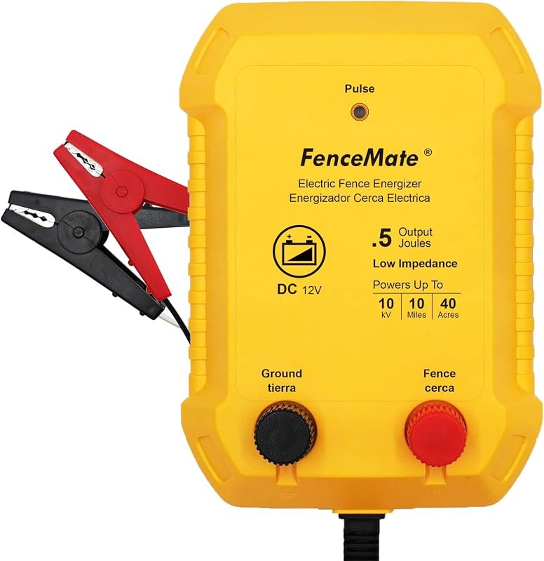 FenceMate Battery Powered Electric Fence Charger Output 0.5J up to 10 Miles — electric-fence-charger-repla for