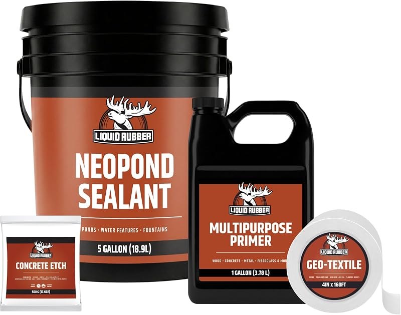 Liquid Rubber NeoPond Waterproof Concrete Pond Sealant Kit, 5 Gallon — pond-leak-sealer-kit for pond leak sealer