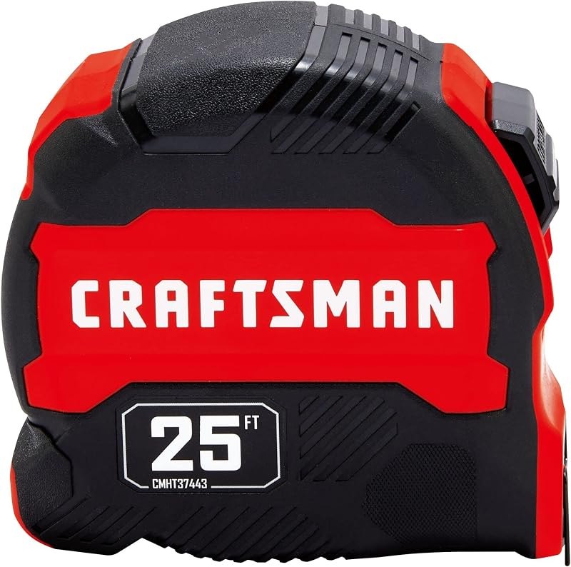 CRAFTSMAN 25-Ft Tape Measure with Fraction Marketing, Retractable, Manual-Locking Blade (CMHT37443S) — tape for best